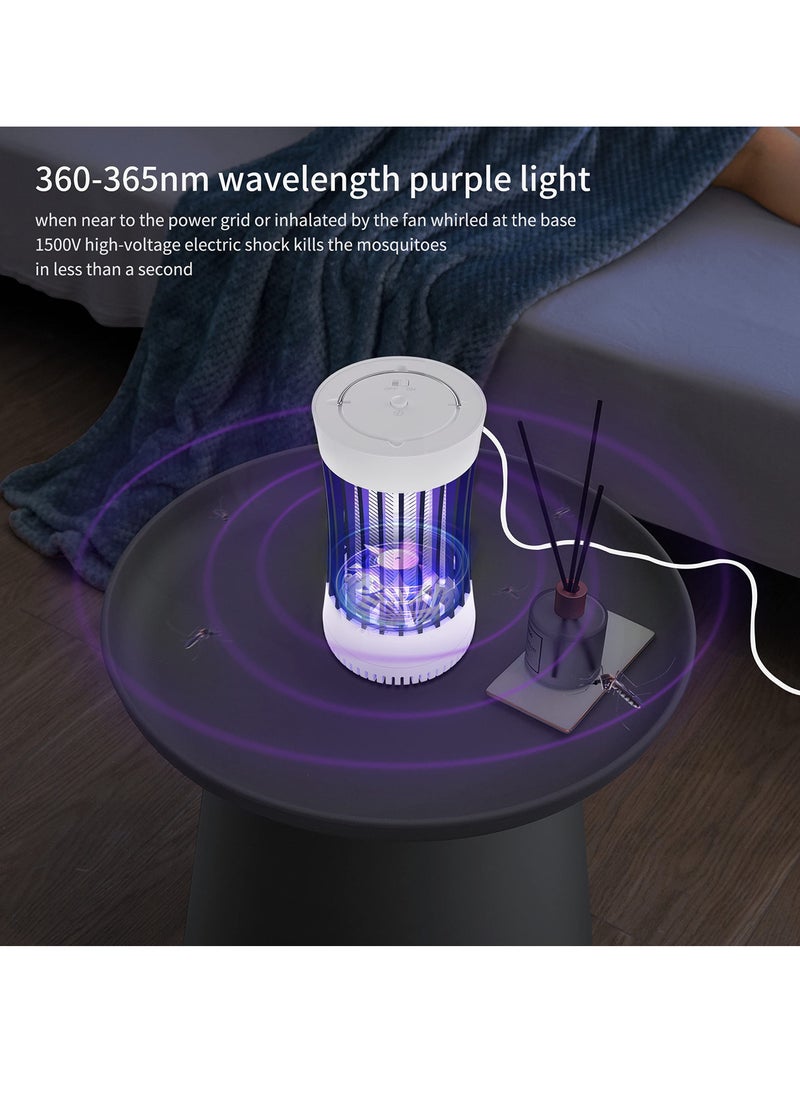 Indoor Mosquito Killer Lamp, Portable Bug Zapper with 1500V UV Light, USB Rechargeable Fly Trap for Home, Patio, Camping, and Outdoor Use. Effective Insect Control Solution.