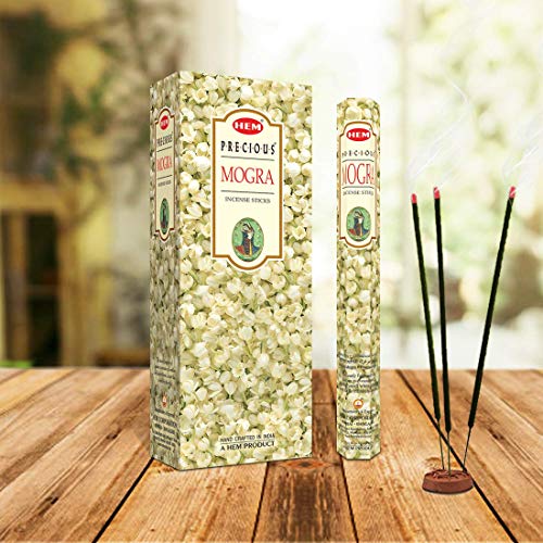 Hem Precious Mogra Incense Sticks | Agarbatti for Home Freshness, Prayer, Positive Energy & Yoga Meditation | Handcrafted & Low Smoke | Burning Time: 35-40 Minutes | Pooja Item | Approx. 120 Sticks - Image 2