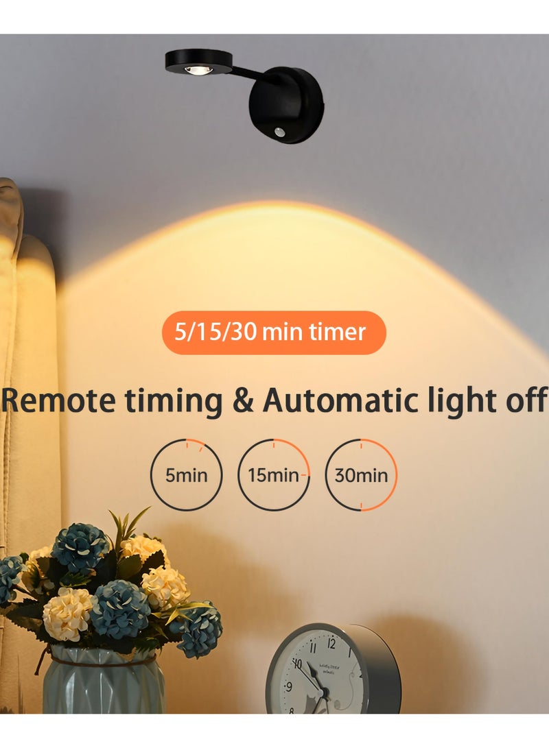 Arabest Smart Wall Light with Rechargeable Battery - LED Wall Light with Motion Sensor & 3 Color Temperatures (3000K/4000K/6000K) - 360° Rotating Wireless Wall Lamp for Art, Closet, Bedroom, Staircase and Hallway - Image 2