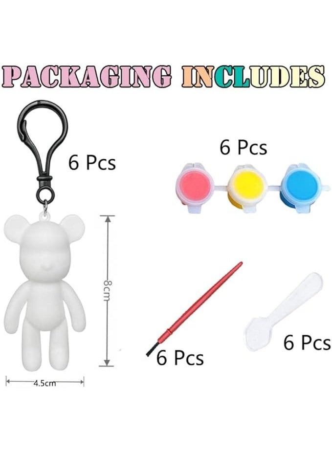 جمورو مجموعة من 3 سلاسل مفاتيح على شكل دب سائل، سلسلة مفاتيح فنية للرسم والرسم على الجدران، نموذج دب أبيض كهدية - Image 4