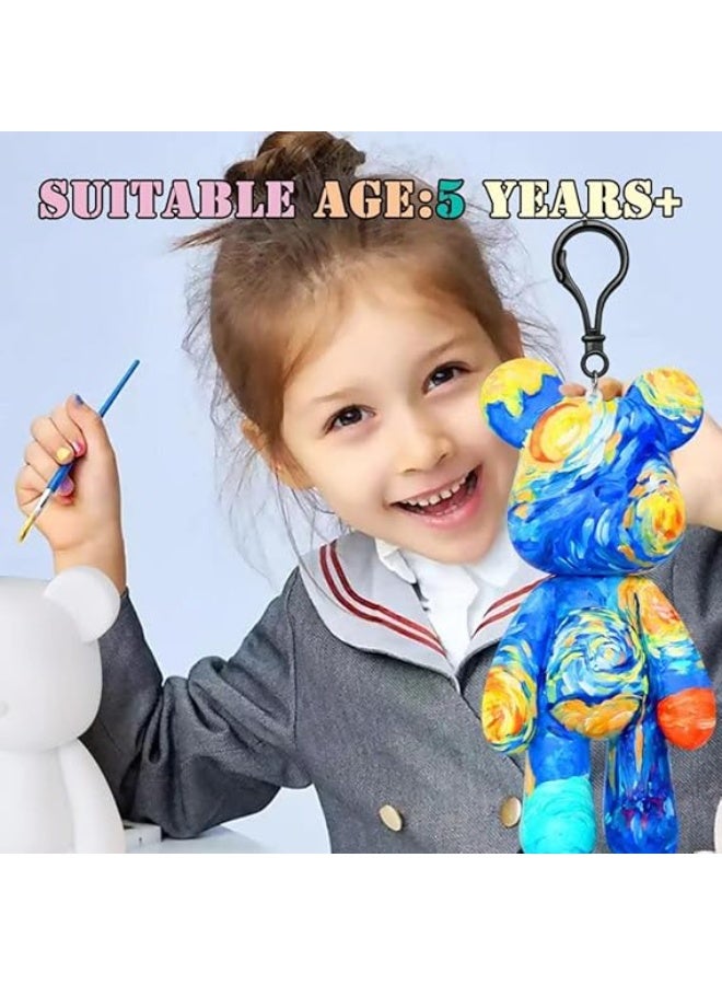 جمورو مجموعة من 3 سلاسل مفاتيح على شكل دب سائل، سلسلة مفاتيح فنية للرسم والرسم على الجدران، نموذج دب أبيض كهدية - Image 2