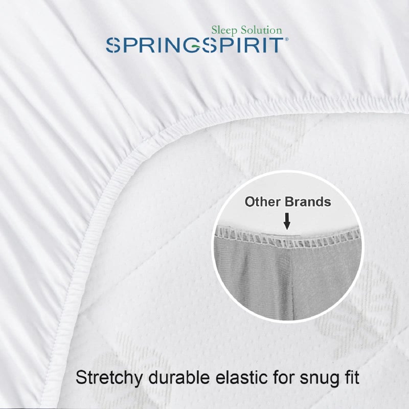 CHGCRAFT Cot Bed Mattress Protector Waterproof 140x70cm fitted, Quilted Toddler Bed Mattress Cover, Soft & Breathable Mattress Topper for Cot Bed - Image 2