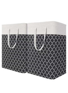 YIM-VIBEHAUS 2 Pack Laundry Basket, Collapsible Laundry Bag with Easy Carry Handles, Freestanding Laundry Hamper for Clothes, Blankets, Cushions  - Image 1
