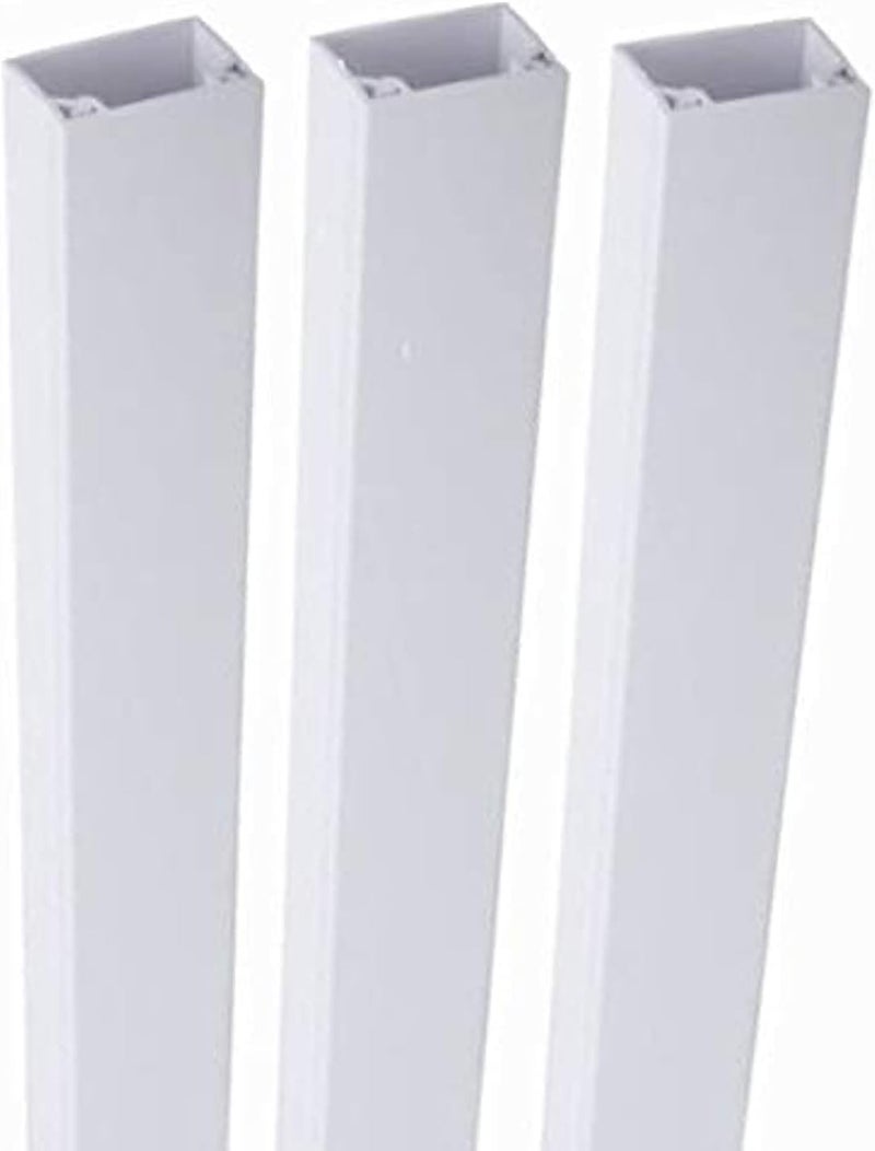 Deluxe Self Adhesive Pvc Trunking 90cm White/Red Sticker Cable Cover for Sleek Minimal Cable Management Pack of 3 (16X25MM) - Image 1