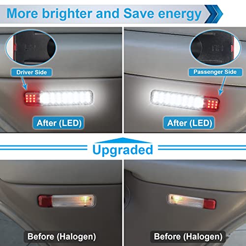 MbuyDIY LED Interior Door Panel Courtesy Light Warning Lamp Compatible with Chevy Silverado GMC Sierra 1997-2006, C1500 K1500 1997-1999, Tahoe Yukon 1995-2006, Suburban Avalanche Escalade, White - Image 3