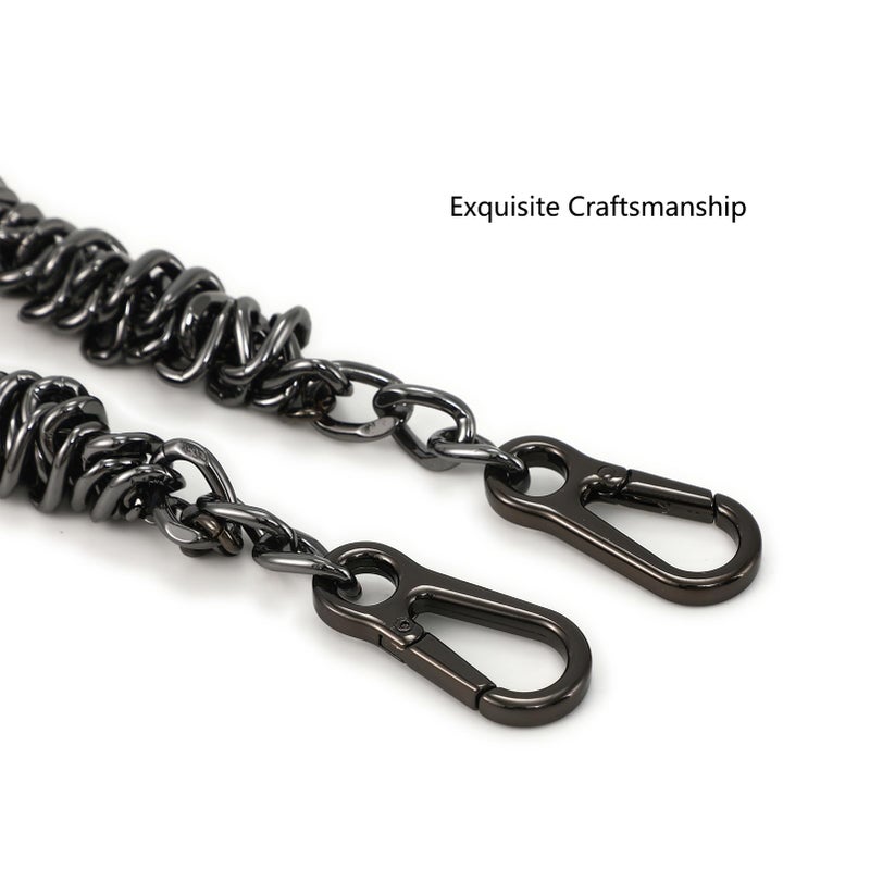 Yichain Unique Metal Bag Chains Purse Handles Shoulder Strap Replacement Accessories Charms For Handbags(Black 16 Inch) - Image 3