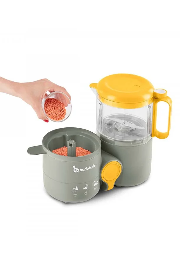 Badabulle 4 In1 Food Processor Blend, Steam, Reheat, Defrost Fast, Super Healthy, And BPA Free Prepare Multiple Meals, Grey - 1.3L