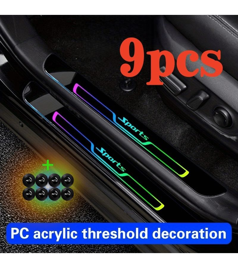 Acrylic Door Strip Set 9Pcs With 8 Shock Pads Scratch Resistant - Image 1