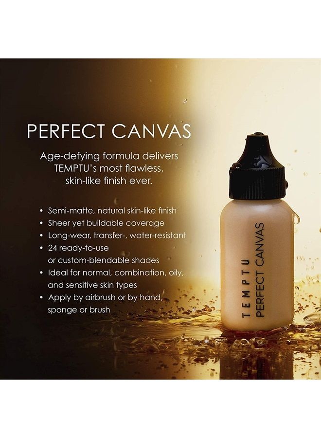TEMPTU Perfect Canvas Airbrush Foundation, Blush, Highlighter Set: Long-Wear Makeup, Buildable Coverage | For Hydrated & Healthy Skin | Semi Matte, Natural Finish - Image 2