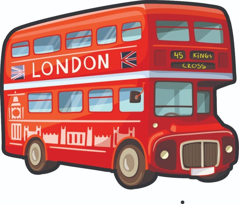 Skywalk Souvenir London Bus Wooden Fridge Magnet (Multicolor) - Image 4