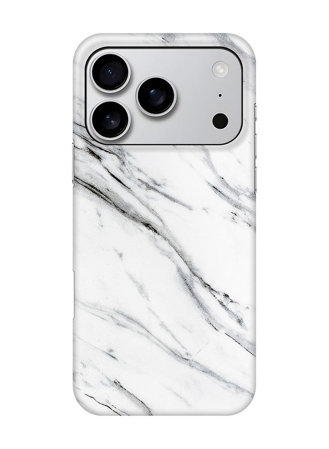 Stylizedd For iPhone 17 Pro,Case, [Compatible with MagSafe] Magnetic cover Slim fit Protection Matte, - Marble Print Grey White