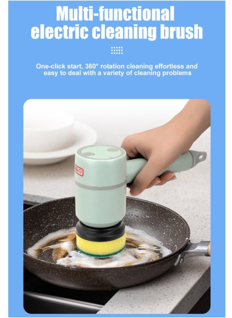 Generic - Electric Cleaning Brush Dishwashing Brush Automatic Wireless USB Rechargeable Professional Kitchen Bathtub Tile Cleaning Brushes , Electric Cleaning Scrubbers - Image 1