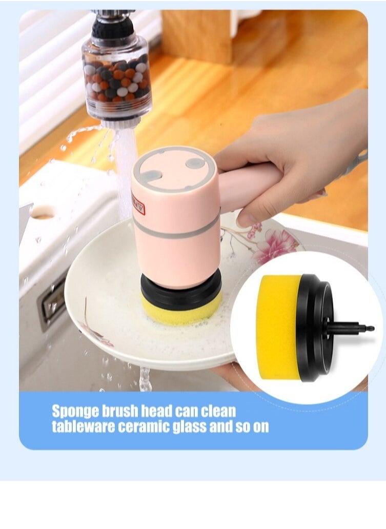 Generic - Electric Cleaning Brush Dishwashing Brush Automatic Wireless USB Rechargeable Professional Kitchen Bathtub Tile Cleaning Brushes , Electric Cleaning Scrubbers - Image 1