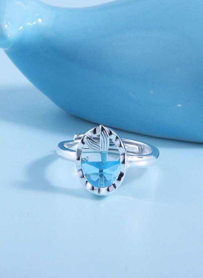 Helen de Lete Mermaid in Ocean S925 Sterling Silver Adjustable Ring for Women - Image 3