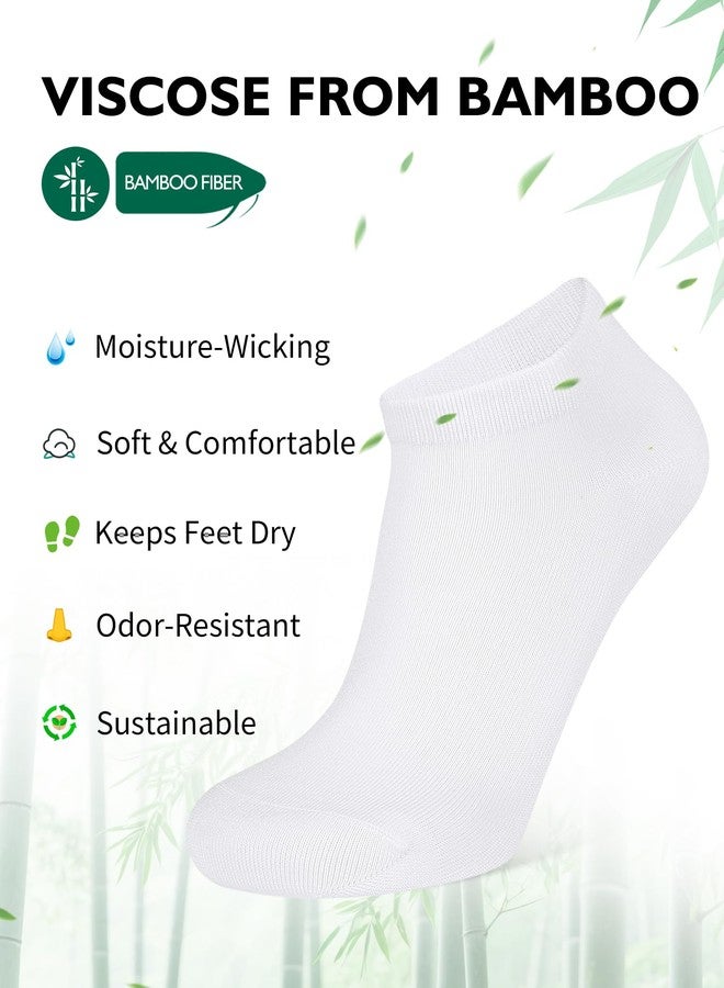 CLOSEMATE 6 Pairs Bamboo Viscose Thin Ankle Low Cut Breathable Non Slip Casual Short Socks for Men Women(6PlainWhite, Size L) - Image 3