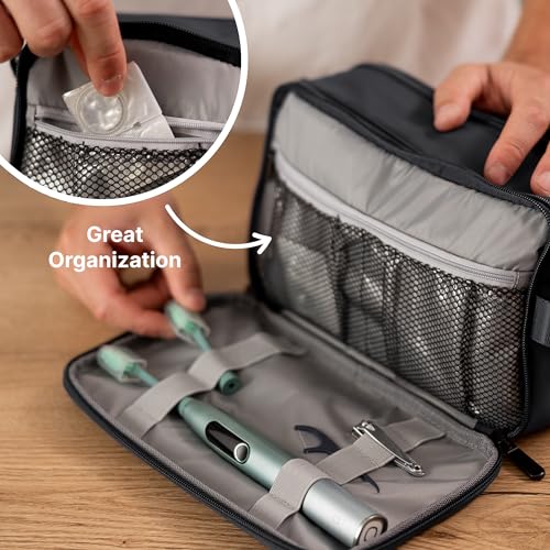 Carrywell (Not Made In China) Toiletry Travel Bag For Men, Shaving Kit, Waterproof Organizer and Dopp Kit, Interior Compartments and Pockets For Toiletries and Accessories (Black) - Image 3