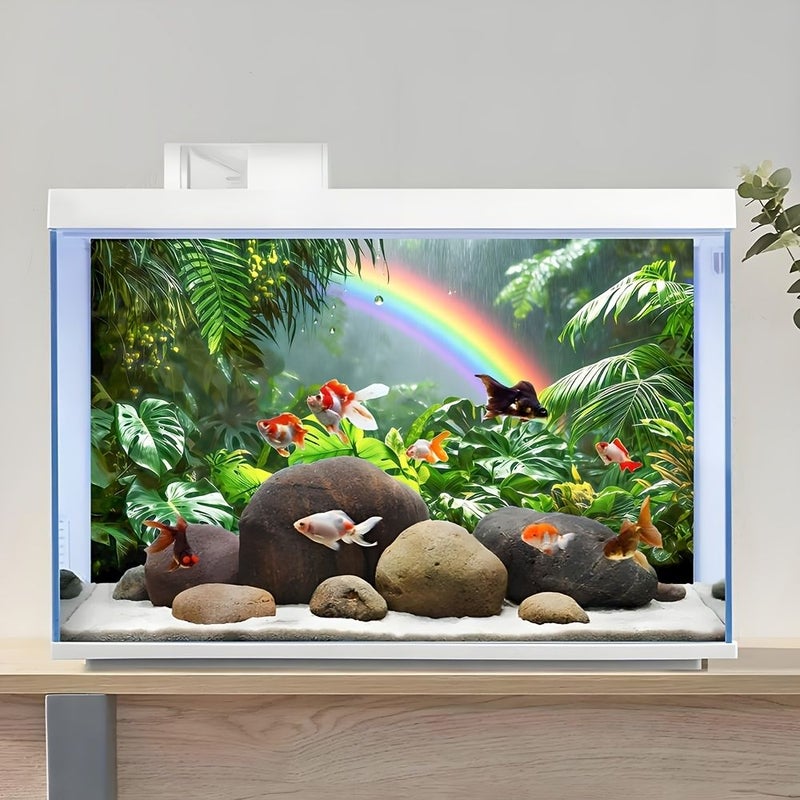 Rainforest Aquarium Background Sticker 100x50cm Fish Tank Wall Art Realistic Reptile Habitat Decor - Image 3