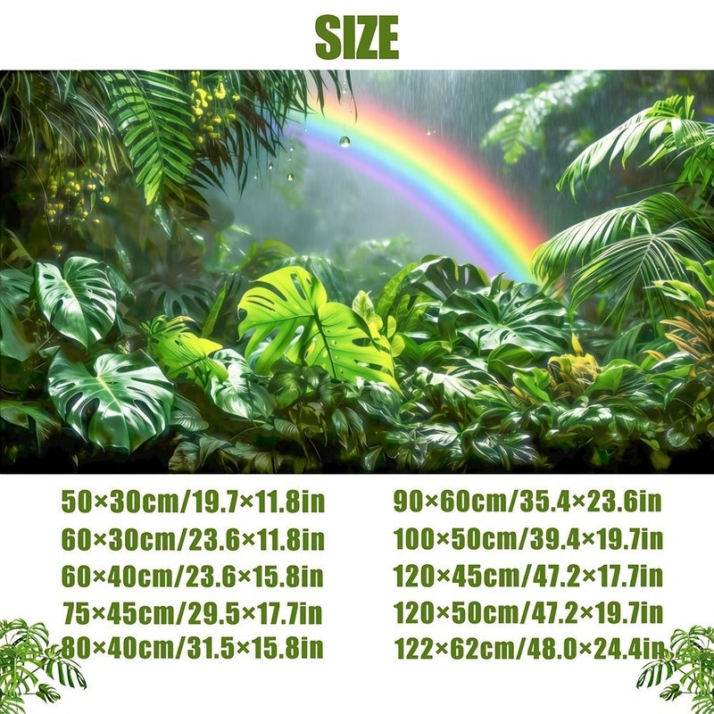 Rainforest Aquarium Background Sticker 100x50cm Fish Tank Wall Art Realistic Reptile Habitat Decor - Image 2