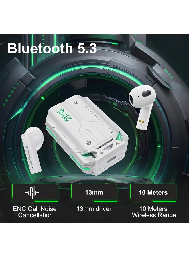 بلاك شارك T11 TWS Wireless Gaming Earbuds White - Image 4