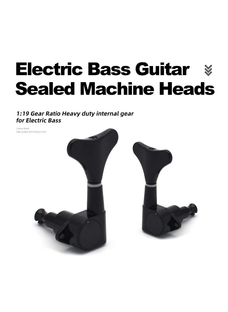 null - 2R2L Electric Bass Sealed Tuning Pegs, Machine Heads Tuning Keys Guitar Parts, Replacement for Precision Bass and Jazz Bass - Image 1