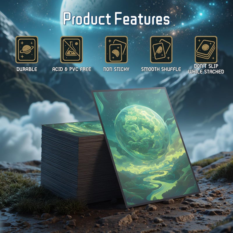 Kiiransr MTG Card Sleeves - Forest - Planet Basic Lands Series - Ultra Clear Front & Matte Finish Back, 100 Count Standard Size Matte Art Sleeve for Magic The Gathering - Image 5