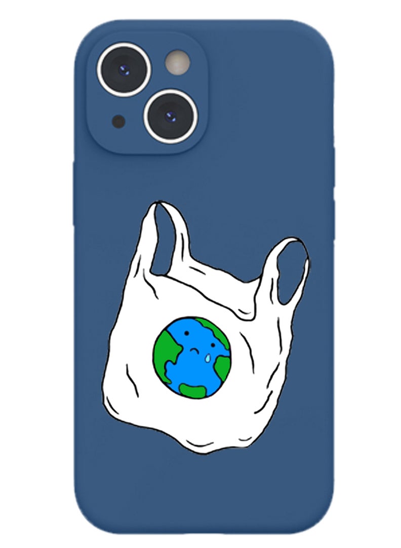 Theodor Protective Slim Fit Case Liquid Silicone Cover with Full Body Protection Anti-Scratch Shockproof Case For iPhone 14 Blue  - No prob llama  - Image 1
