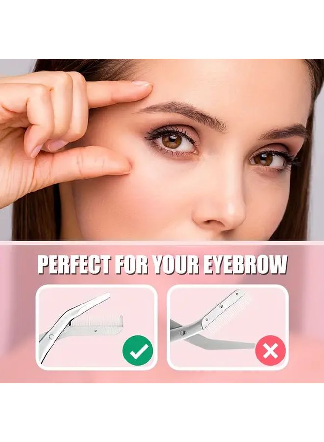 Professional Eyebrow Trimming Scissors Stainless Steel Hypoallergenic Shaping Grooming - Image 5
