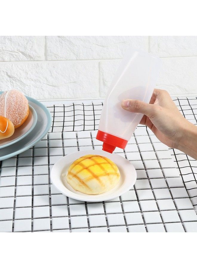 AYNEFY زجاجة ضغط سعة 300 مل من البلاستيك مع 4 فتحات لزجاجة ضغط الكاتشب وزجاجة صلصة راتنجية آمنة للكاتشب والمربى والمايونيز وزيت الزيتون والخل - Image 4