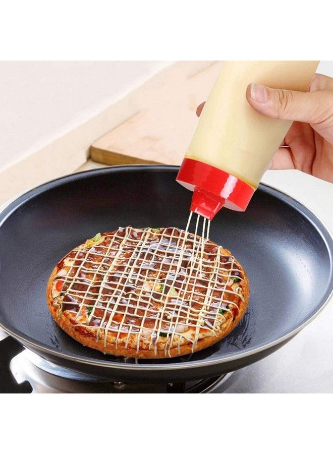 AYNEFY زجاجة ضغط سعة 300 مل من البلاستيك مع 4 فتحات لزجاجة ضغط الكاتشب وزجاجة صلصة راتنجية آمنة للكاتشب والمربى والمايونيز وزيت الزيتون والخل - Image 3