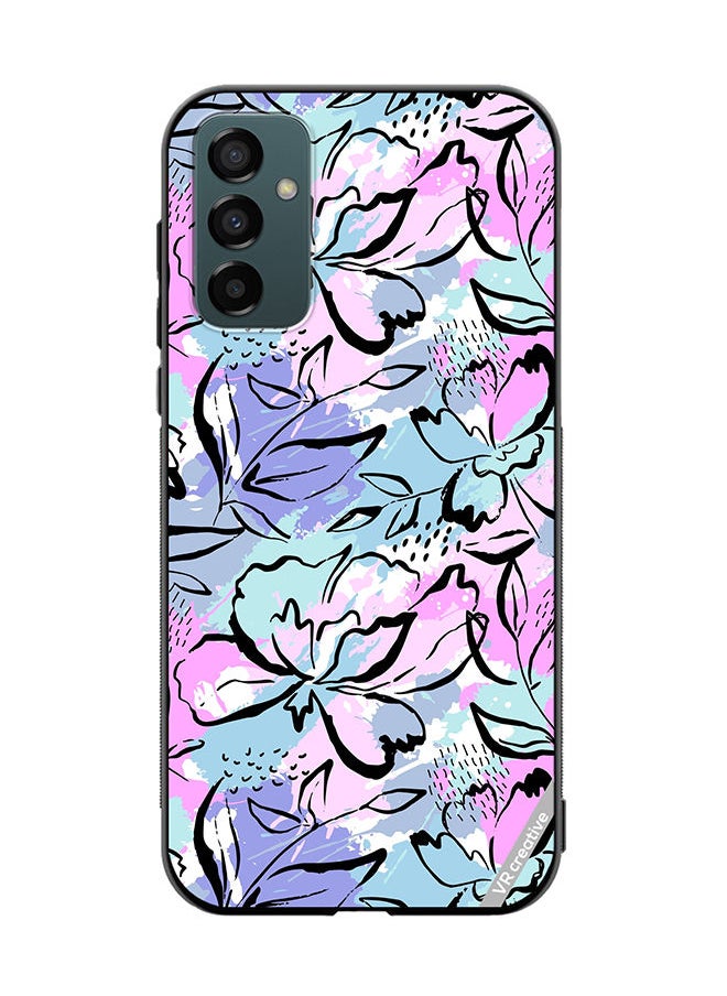 VR CREATIVE Protective Case Cover For Samsung Galaxy F23 Abstract Flowers Print Design Multicolour  - Image 1