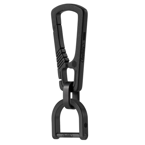 KeyUnity Titanium Carabiner Keychain Clip, Quick Release EDC Key Holder Organizer with Key Ring (KM17BK) - Image 1
