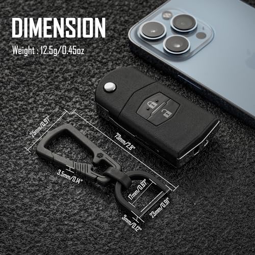 KeyUnity Titanium Carabiner Keychain Clip, Quick Release EDC Key Holder Organizer with Key Ring (KM17BK) - Image 5