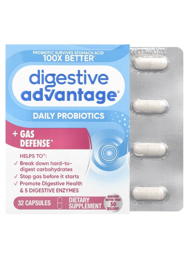 Schiff Schiff, Digestive Advantage®, Daily Probiotics + Gas Defense, 32 Capsules  - Image 1