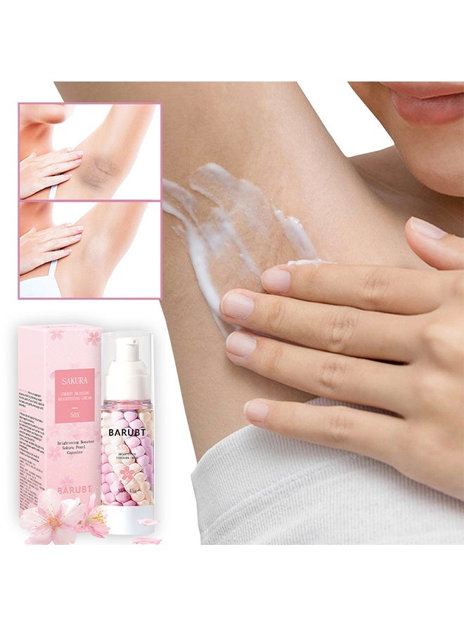 BARUBT Sakura Cherry Blossom Brightening Cream -Gluta Brightening Underarm Cream, Brightening Booster Sakura Pearl Capsules, Sakura Gluta Brightening Underarm Cream 45g - Image 5