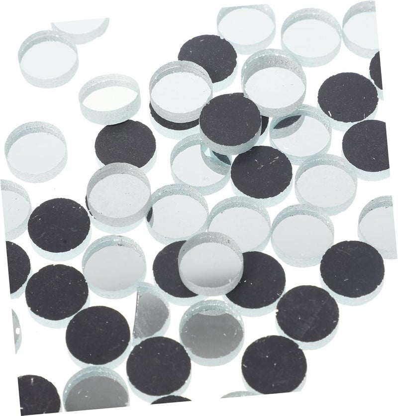 LALAFINA Art Craft Project Glass Mirror Tiles Round Mirror Tiles Mosaic for Wall Decor - Image 4