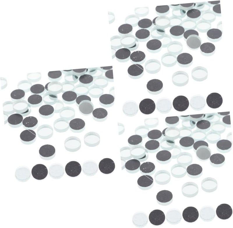 LALAFINA Art Craft Project Glass Mirror Tiles Round Mirror Tiles Mosaic for Wall Decor - Image 1