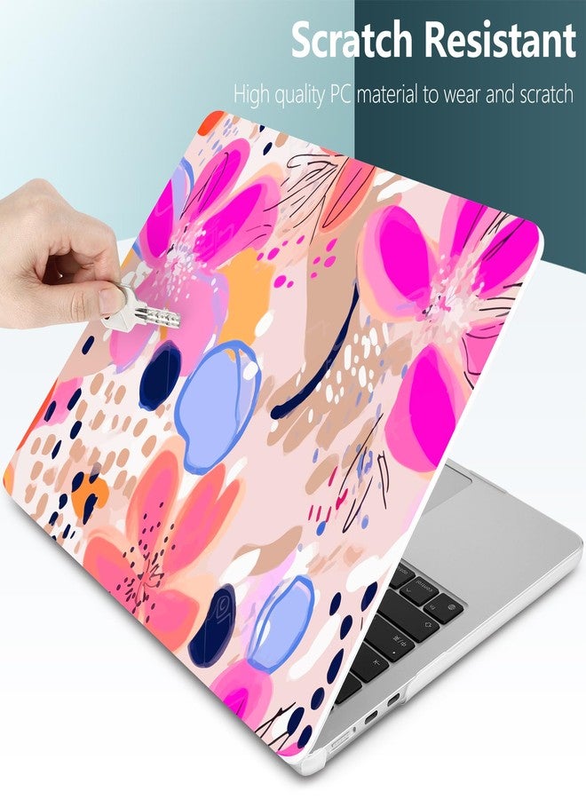 DONGKE Compatible with M4 MacBook Air 15 inch Case 2025 2024 2023 A3241 A3114 A2941 M3 M2 Liquid Retina Display Touch ID, Plastic Hard Case & Keyboard Skin & Screen Protector - Floral Artistic - Image 3