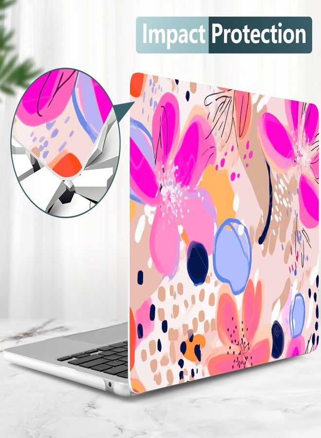 DONGKE Compatible with M4 MacBook Air 15 inch Case 2025 2024 2023 A3241 A3114 A2941 M3 M2 Liquid Retina Display Touch ID, Plastic Hard Case & Keyboard Skin & Screen Protector - Floral Artistic - Image 5