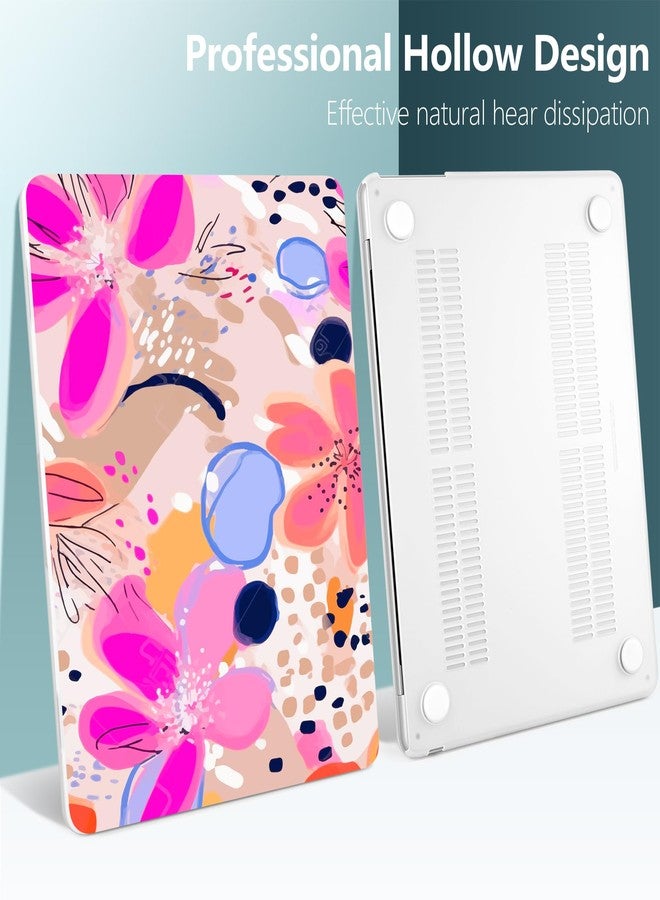 DONGKE Compatible with M4 MacBook Air 15 inch Case 2025 2024 2023 A3241 A3114 A2941 M3 M2 Liquid Retina Display Touch ID, Plastic Hard Case & Keyboard Skin & Screen Protector - Floral Artistic - Image 4