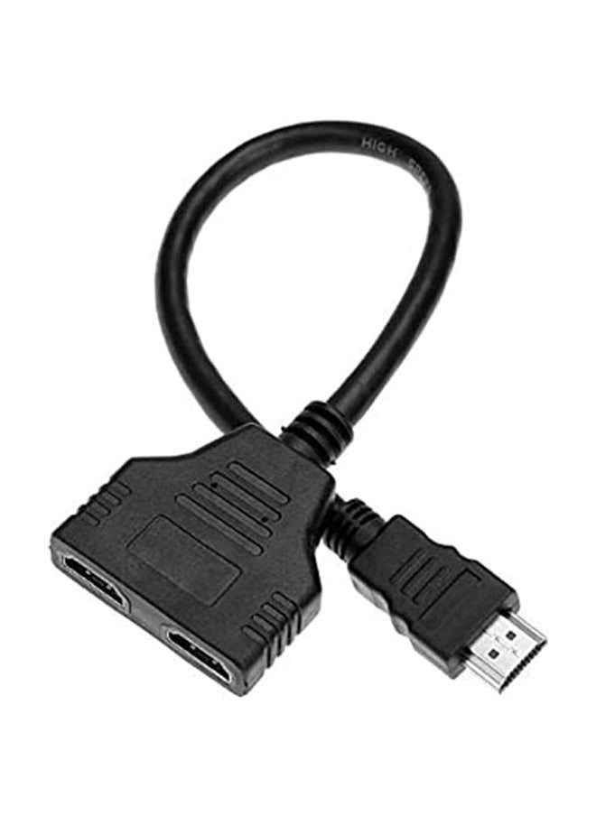 كابل محول HDMI 1 إلى 2 - منفذ ذكر واحد إلى منفذين أنثى - جودة عرض 1080 بكسل - اتصال مثالي لتوصيل جهاز واحد بشاشتين - متوافق مع أجهزة التلفزيون وأجهزة الألعاب وشاشات الكمبيوتر وأقراص DVD - تصميم خفيف الوزن وسهل الاستخدام بدون الحاجة إلى طاقة إضافية