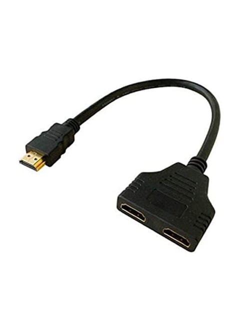 كابل محول HDMI 1 إلى 2 - منفذ ذكر واحد إلى منفذين أنثى - جودة عرض 1080 بكسل - اتصال مثالي لتوصيل جهاز واحد بشاشتين - متوافق مع أجهزة التلفزيون وأجهزة الألعاب وشاشات الكمبيوتر وأقراص DVD - تصميم خفيف الوزن وسهل الاستخدام بدون الحاجة إلى طاقة إضافية