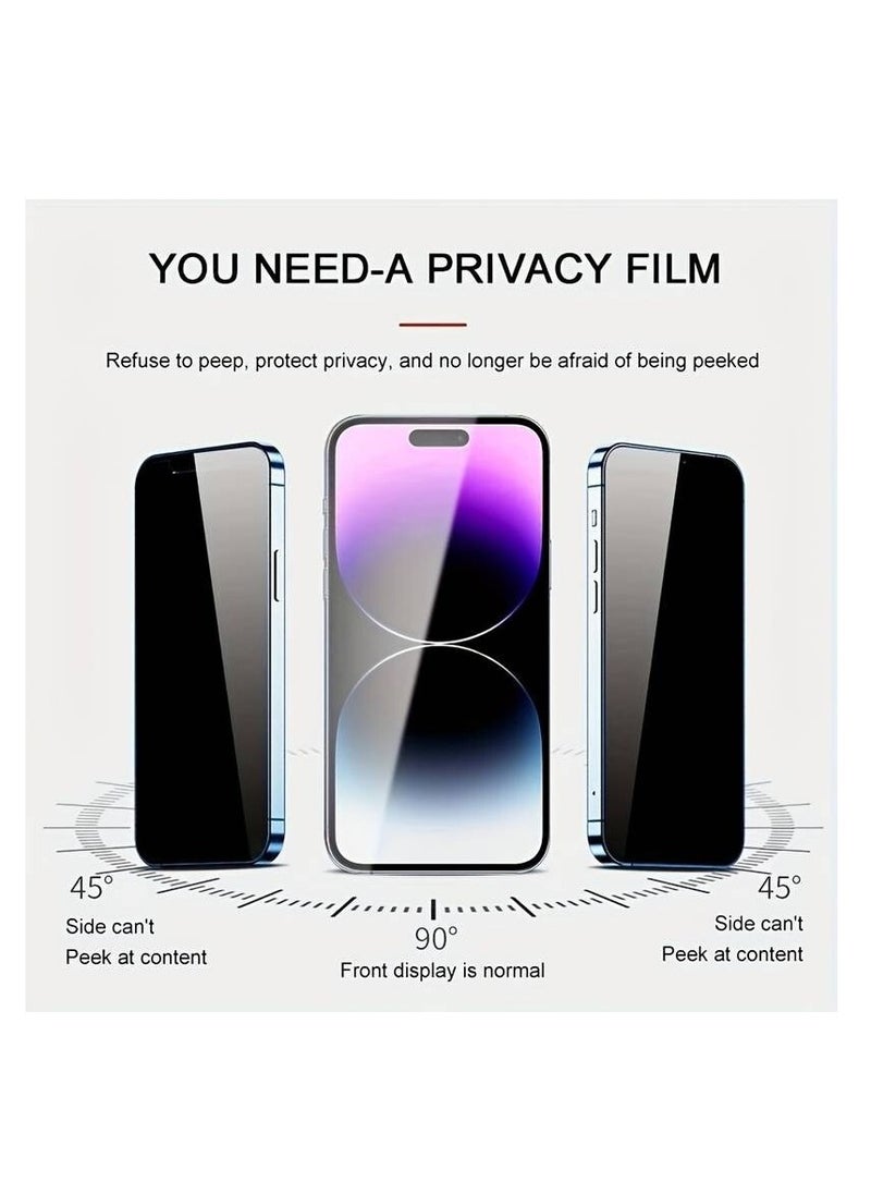 جيلاتين واقي شاشة خصوصية unipro لهاتف iPhone 14 Pro Max – ثلاثي الأبعاد، لاصق كامل، مضاد للتجسس، صلابة 9H، مضاد لبصمات الأصابع  - Image 2