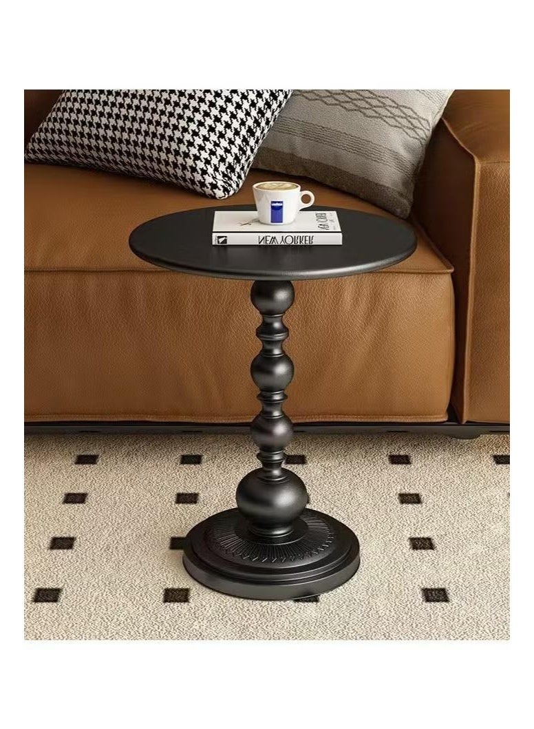 طاولة قهوة مستديرة, غرفة المعيشة المنزل طاولة جانبية صغيرة, الزاوية الحديدية الحديدية الحديدية الحديدية في الهواء الطلق طاولة خدمة مستديرة,e طاولة قهوة في الهواء الطلق المقاومة للصدأ, الأسود 40x40x52 - Image 3