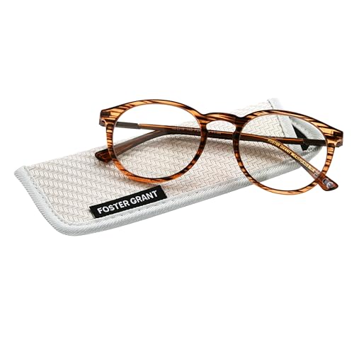 Foster Grant McKay Multifocus Round Reading Glasses, Brown/Transparent, 48 mm + 1.75, 1018255-175.COM - Image 2