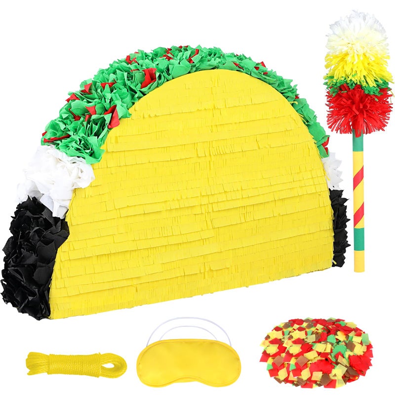 Pardecor 27" Large Taco PiÃ±ata for Birthday Party Decoration â€“ Vibrant Cinco de Mayo, Taco Bout a Party, Mexican Theme Bash Taco Tuesday - Image 1