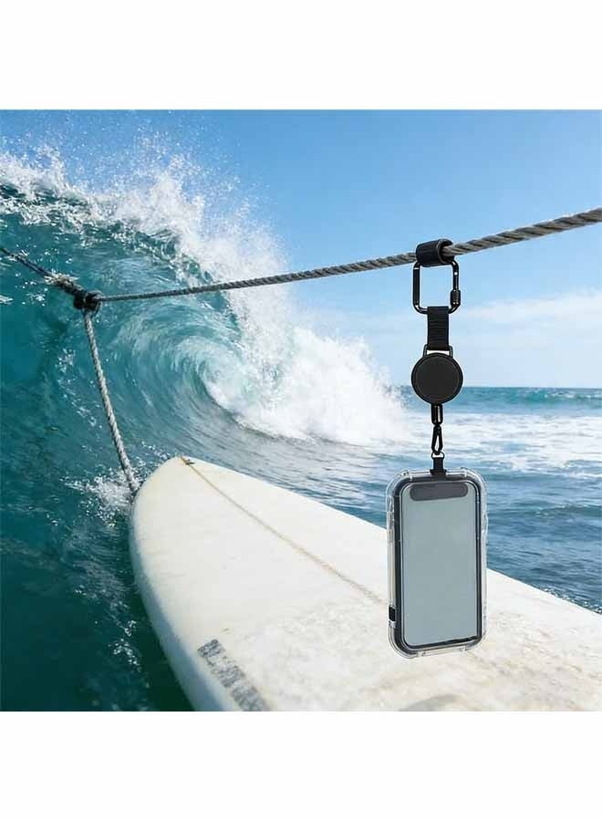 2PCS Extendable Chain Lanyard, Anti-theft Phone Tether, Anti-Drop Retractable Phone Holder Clip For Travel Hiking - Image 2