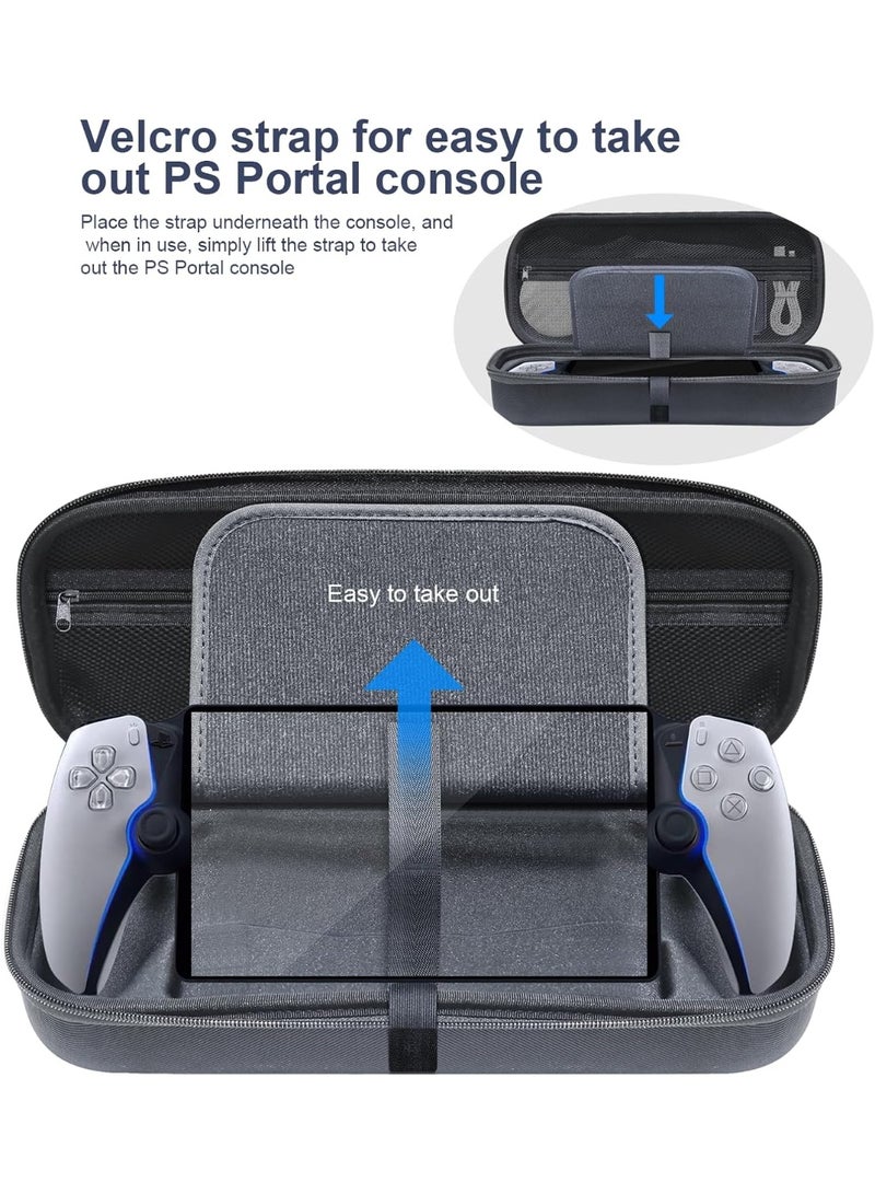مجموعة حقيبة حمل متوافقة مع جهاز PlayStation 5 Portal Remote Player؛ حقيبة صلبة محمولة مع واقي شاشة وغطاء حماية كامل للجهاز، ومستلزمات التخزين والسفر. - Image 3