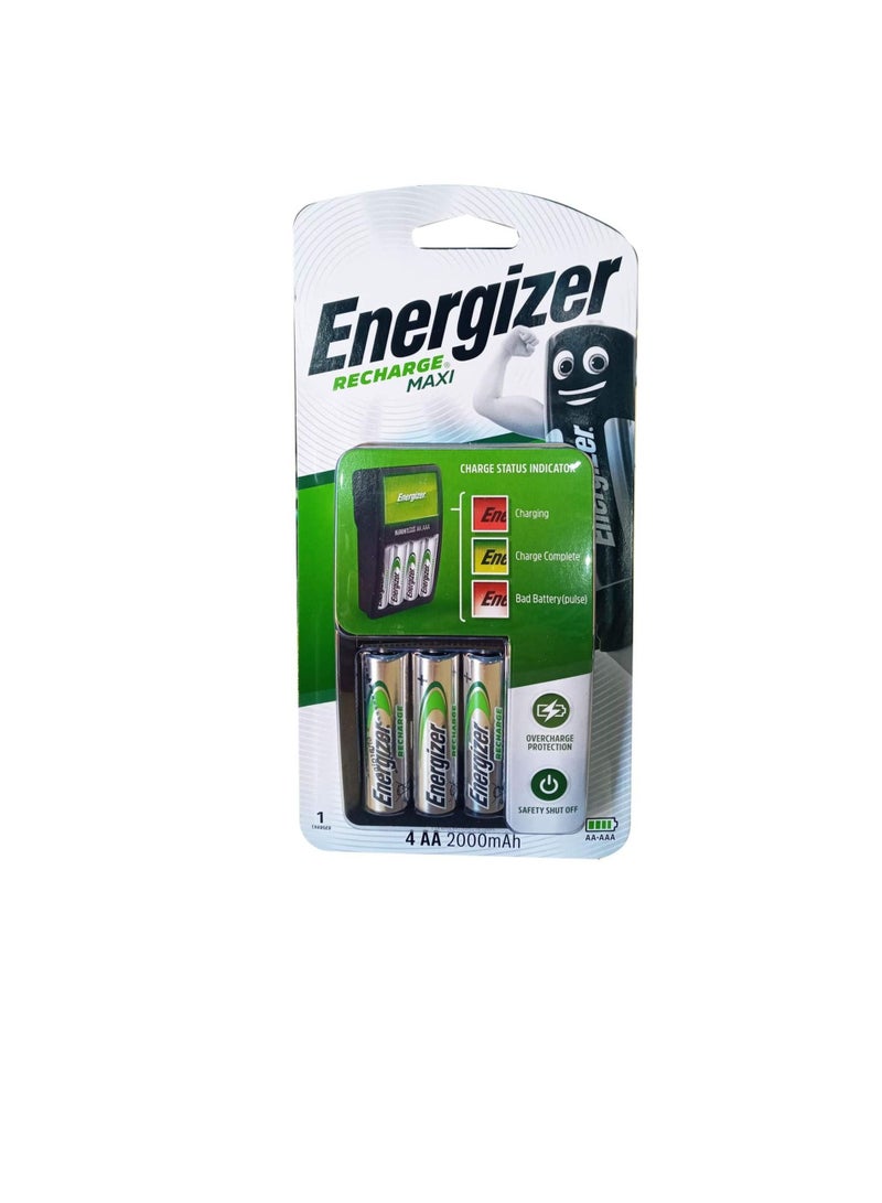 Energizer Maxi Charger with 4 x AA Battery, 2724635355691, RECHARGEABLE - Image 1
