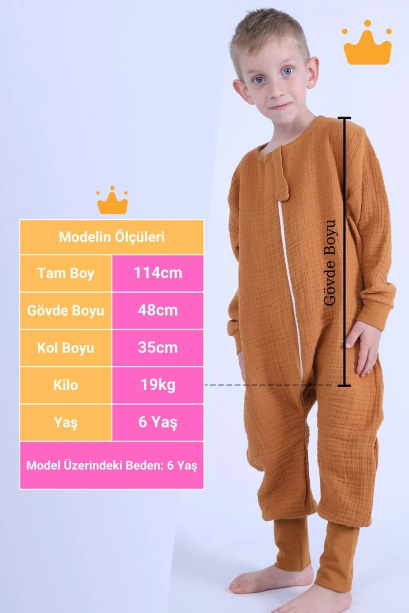 بيجيسا 2-8 Years 1 Tog 4 Layer Muslin Kids Sleeping Bag Unisex Long Sleeve Sleeping Bag