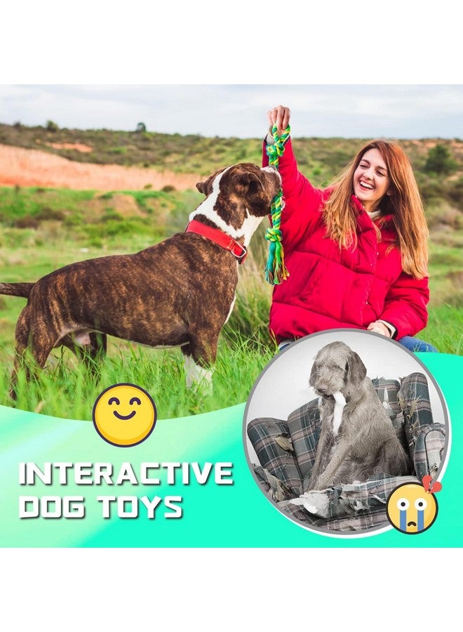 بت لعبة مضغ حبل قطني من مجموعة Pet Combo - لعبة مضغ للكلاب مصنوعة من القطن على شكل كرة تنس مزدوجة للعب وتنظيف الأسنان والتدريب (اللون حسب التنوع، عبوة من 7 قطع) - Image 4